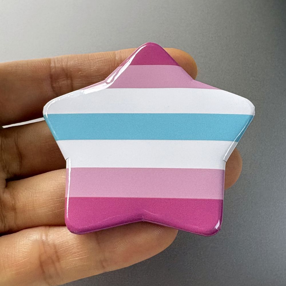 Star-shaped femboy pride flag pin
