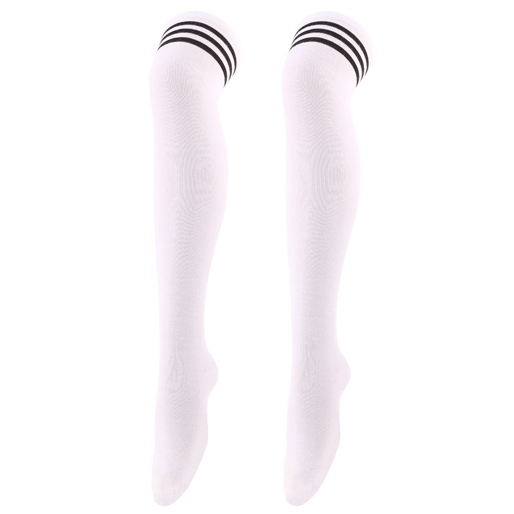 Black Striped White Thigh High Stockings - Femboy Fashion