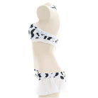 Sweet black and white cow print bikini set side