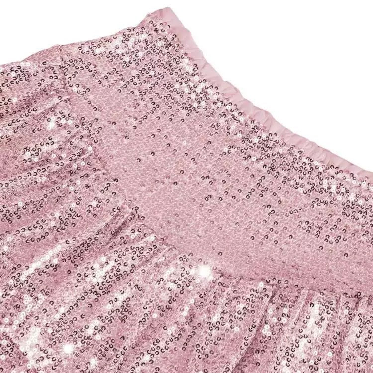 Pink Sequins Mini Cake Skirt - Femboy Fashion
