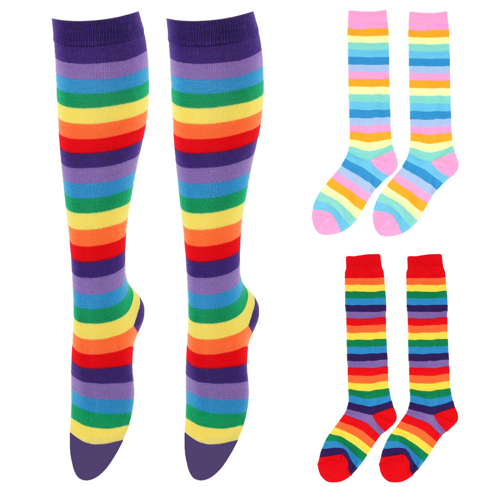 Rainbow Knee High Socks - Femboy Fashion