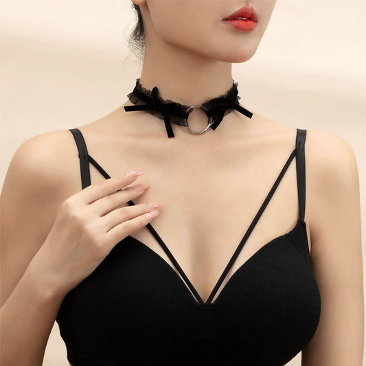 Black Velvet Bow Choker - Femboy Fashion