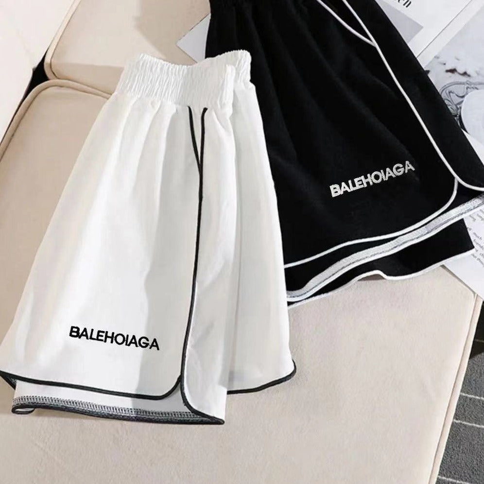 Black Shorts With White Stripe - Femboy Fashion
