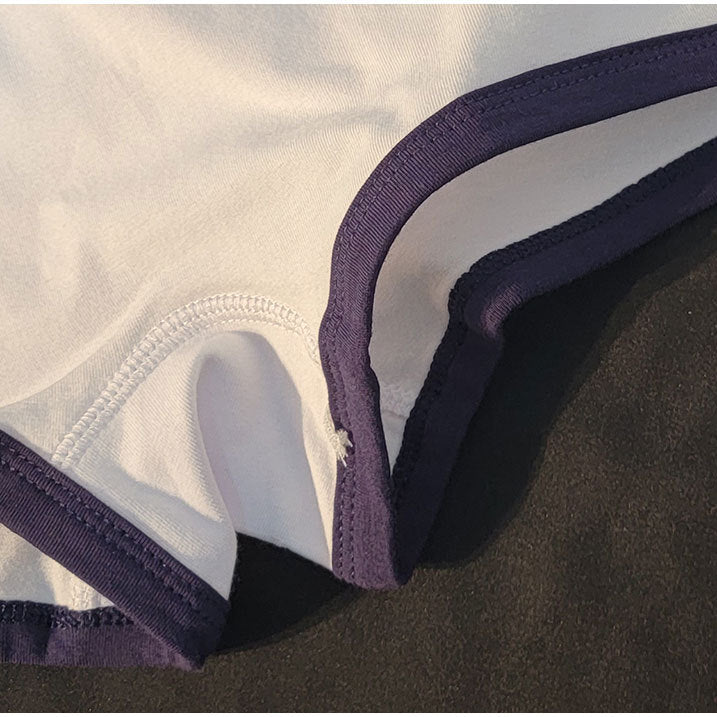 white cotton sport boyshort panty details