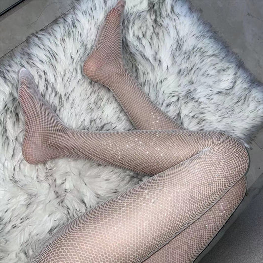 Fishnet Stockings With Rhinestones - Femboy Fashion