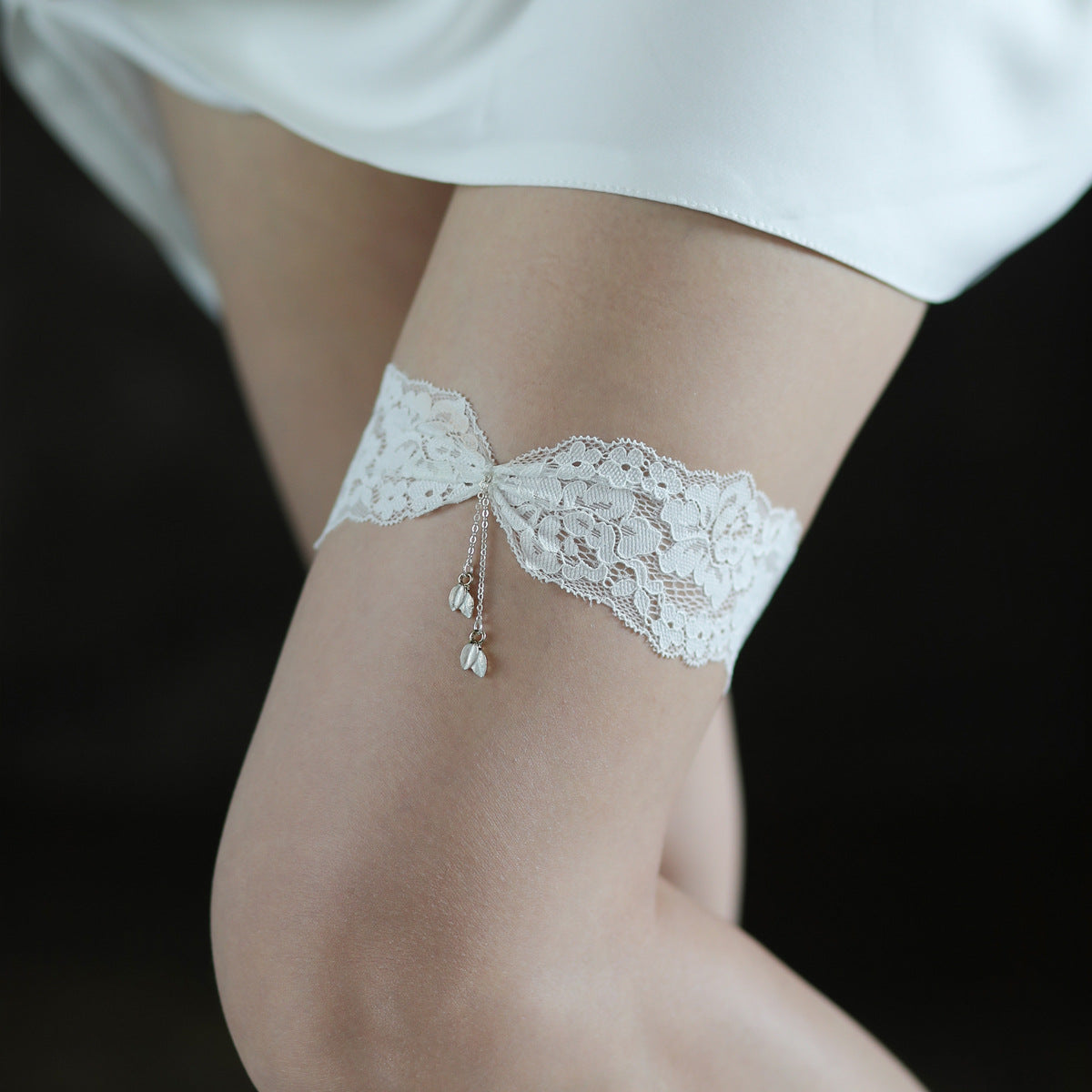 White Floral Lace Garter - Femboy Fashion