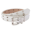 White belt with star-shaped studs on a white background