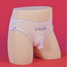 White kawaii letter pouch panty side