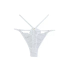 White plus size floral lace thong panties