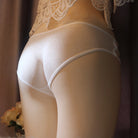 White Sexy Hiding Gaff Panty Back - Femboy Fashion