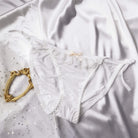 White sexy maid tie side thong panty