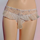 White Sweet Ruffle Pouch Panties For Sissy
