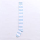 80cm extra long blue and white striped thigh high socks