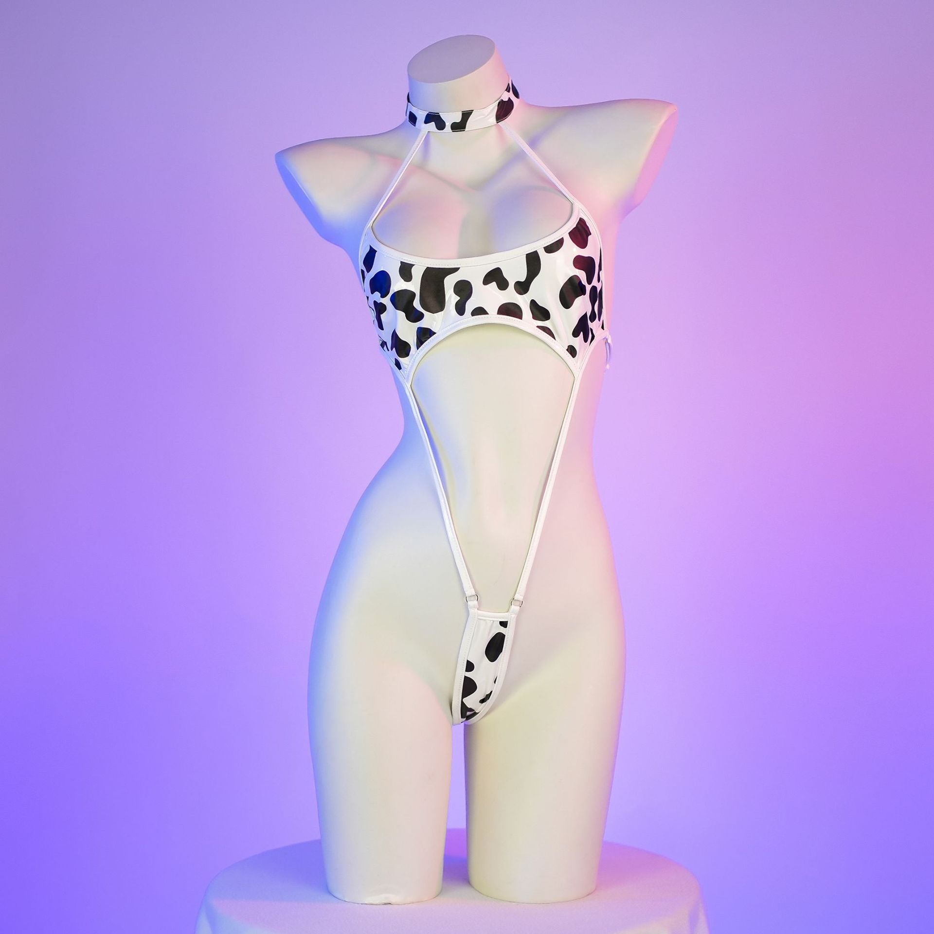 Cow Print Leather Bikini Femboy Fashion