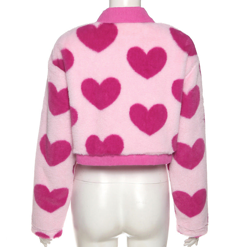 Back of Pink Heart Jacket - Femboy Fashion