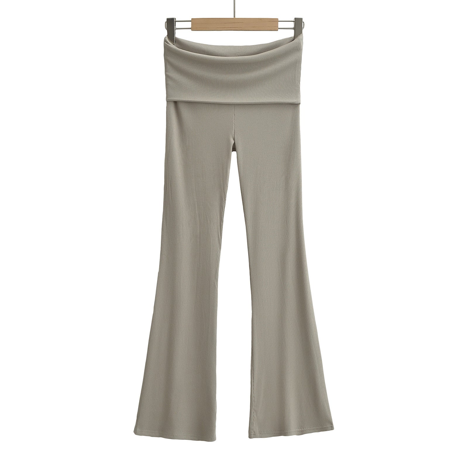 Femboy Beige High Sport Kick Flare Pants - Femboy Fashion