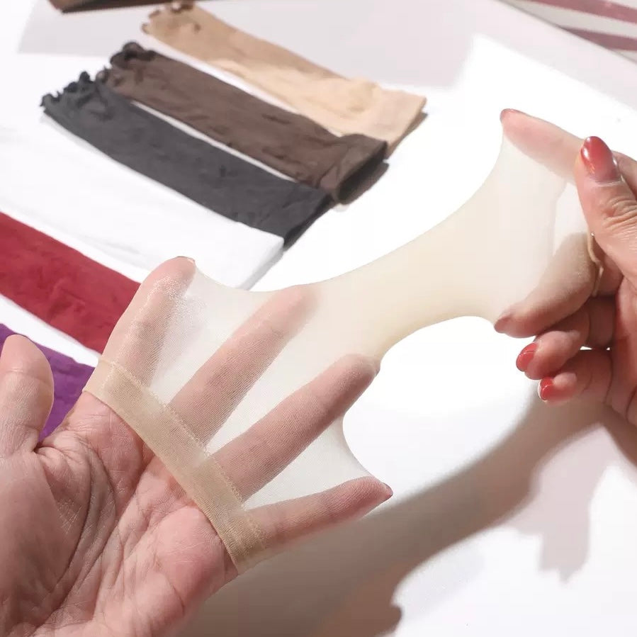 Beige sheer cock sock