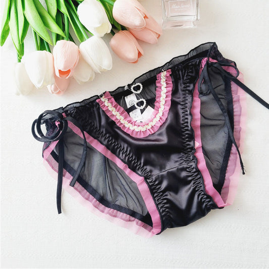 Black And Pink Ruffle Panties - Femboy Fashion