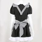 Black And White Plaid Lolita Maid Dress - Femboy Fashion