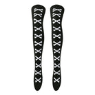 Black and white skeleton bone thigh high socks