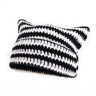 Black and white striped femboy cat hat