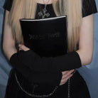 Femboy wear a black arm warmers