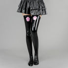 Black Cat Paw Latex Thigh High Socks - Femboy Fashion