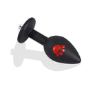 Black cat paw silicone butt plug