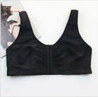 Black Cotton Front Closure Pocket Bra - Femboy Fashion