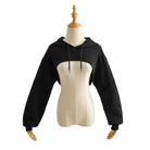 Femboy Black Cropped Drawstring Hoodie - Femboy Fashion