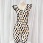 Black Crotchless Mesh Bodystocking Long Sleeve