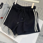 Black elastic waist sport short
