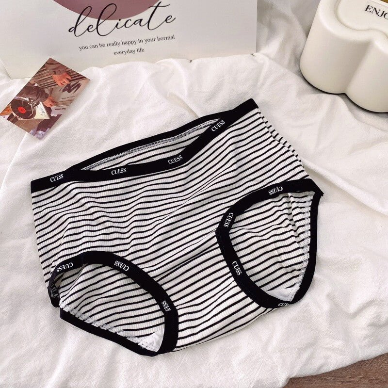 Black fashion letter striped panties