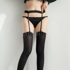 Black garter thigh high with stud
