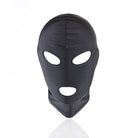 Black full-face mask with three holes on a white background