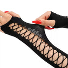 Black Goth Arm Warmers Details - Femboy Fashion