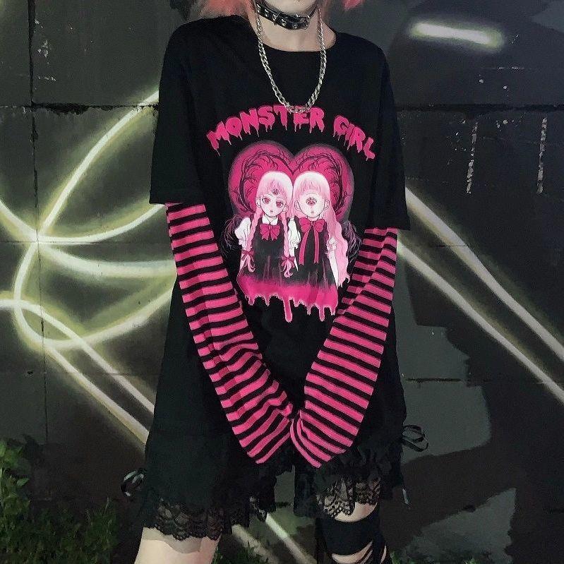 Femboy In Goth Long Sleeve T-Shirts - Femboy Fashion