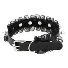 Black gothic leather and lace choker details