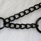 Black gothic leather choker with round chain details