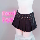 Black gothic mini skirt side