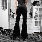 Femboy in Black Gothic See Through Flare Pant Back - Femboy Fashion