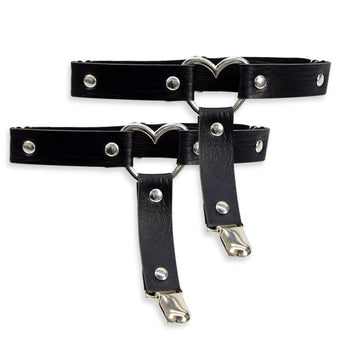 Leather Heart Femboy Thigh Garters (Pair)