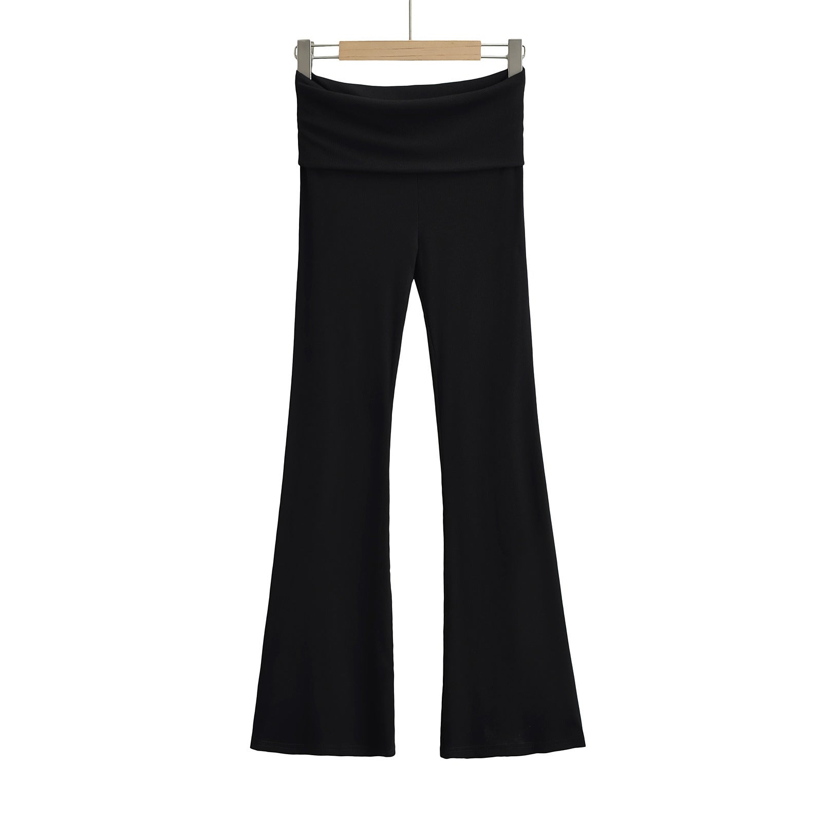 Femboy Black High Sport Kick Flare Pants - Femboy Fashion