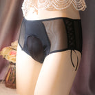 Black High Waist Lace Up Cameltoe Panties For Femboy - Femboy Fashion