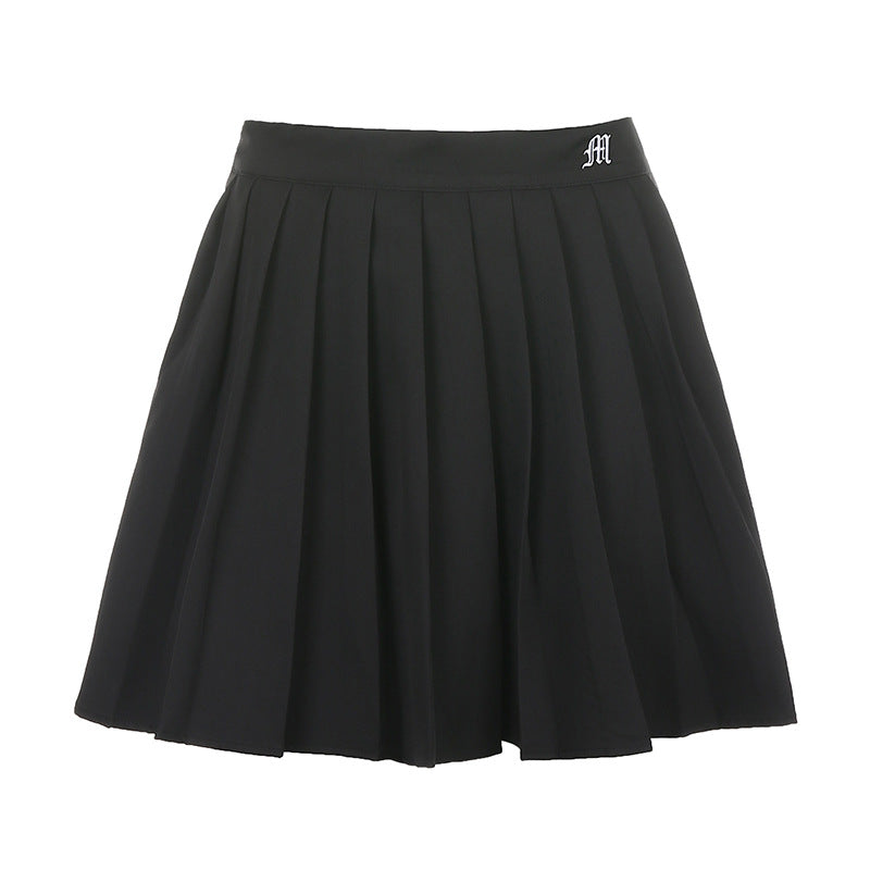 Black High Waist Pleated Skirt - Femboy Fashion