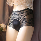 Black High Waisted Lace Hiding Gaff Panty - Femboy Fashion