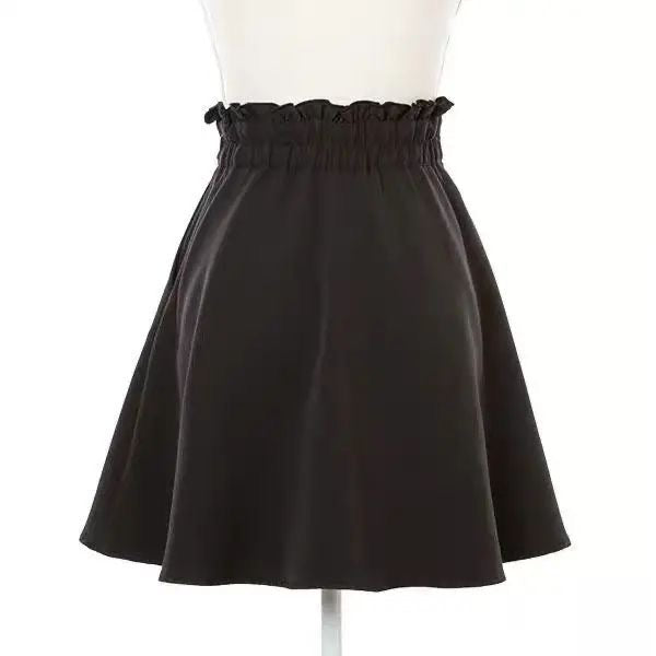 Black Jirai Kei Lace Up Skirt Back