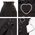 Black Jirai Kei Lace Up Skirt Detail