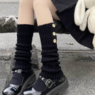 Knitted Leg Warmers With Buttons - Femboy Fashion