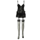 Black Lace Bustier Lingerie Set - Femboy Fashion